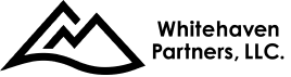 Logo of Whitehaven Partners, LLC. featuring stylized black mountain peaks next to the company name in black text.
